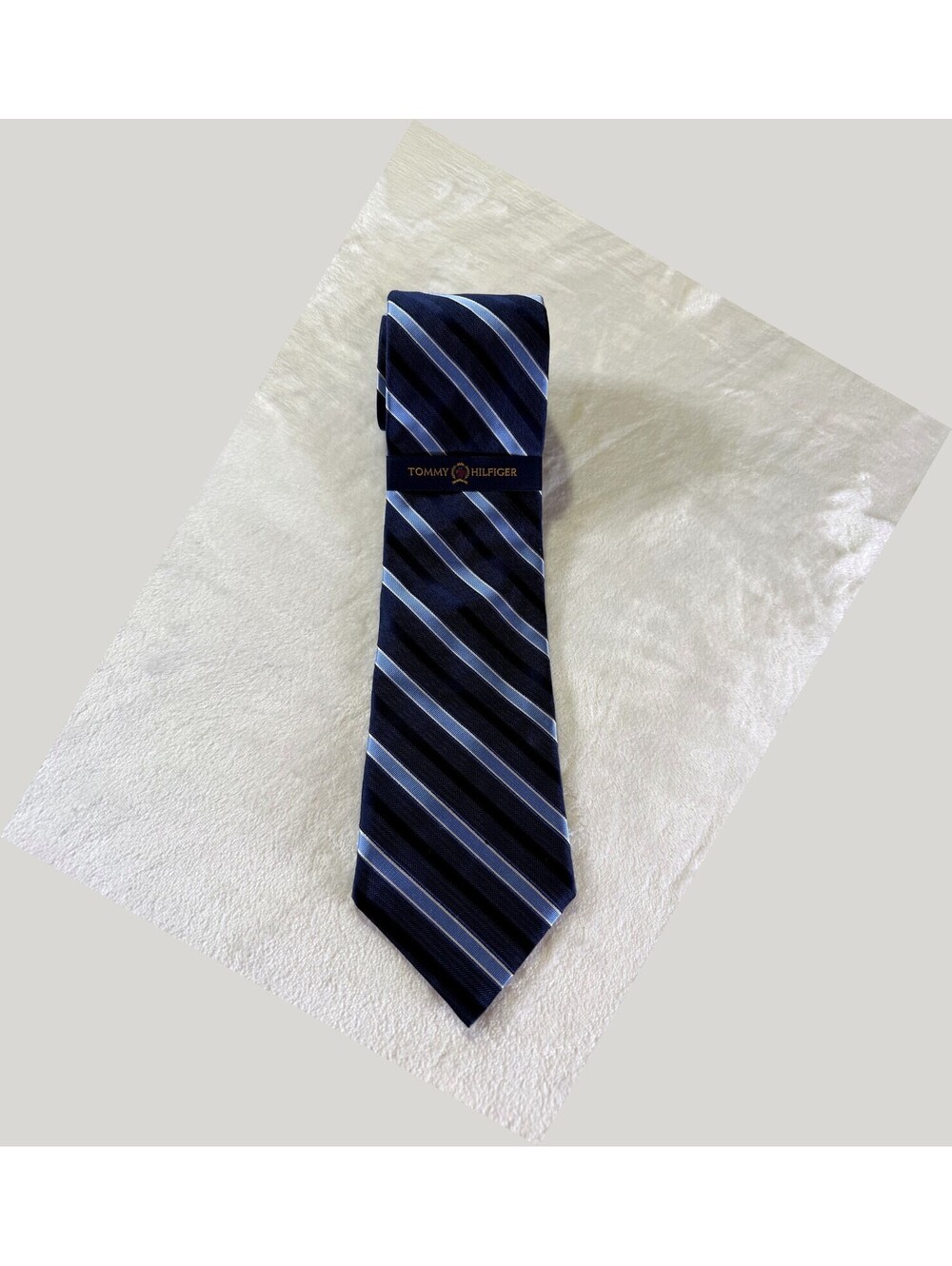 Tommy Hilfiger Men's Navy Striped Necktie NWT Style 791209